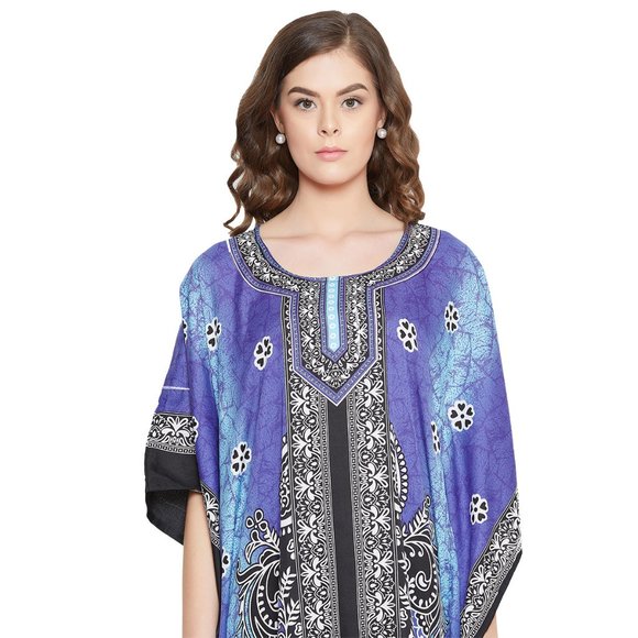 Gypsie Blu Women Floral Print Plus Size Kaftan Maxi Dress Night Gowns for Party - Picture 8 of 9